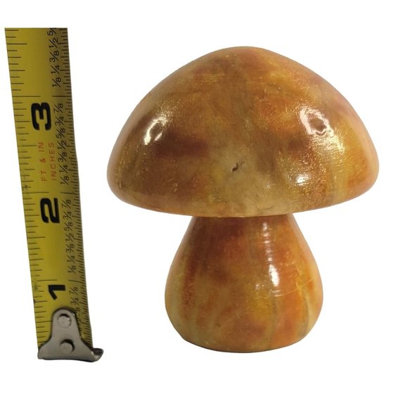 Vintage Genuine Alabaster made In Italy Hand Carved Mushroom - Picture 5 of 5